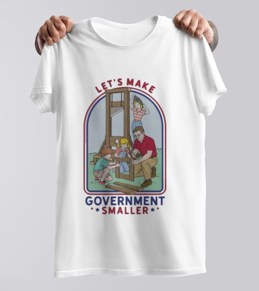 Let's Make Government Smaller Vintage Family Scene T-Shirt