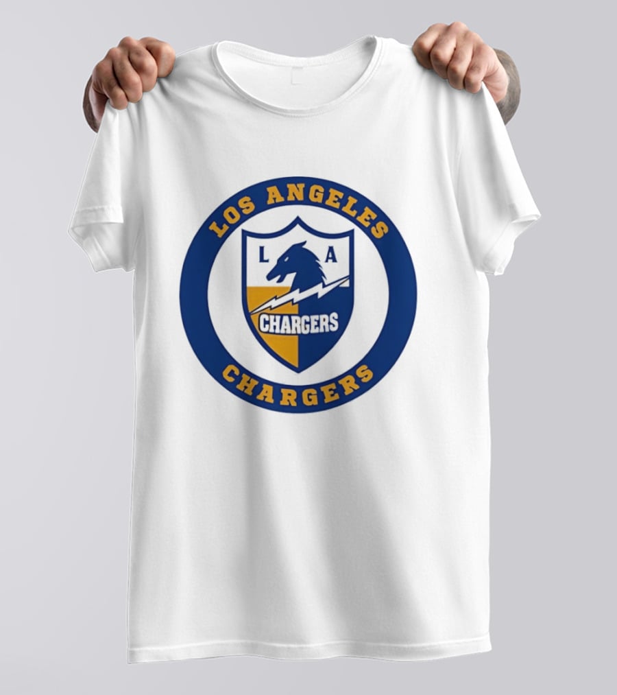 Los Angeles Chargers L.A. Horse Shield Blue And Gold T-Shirt