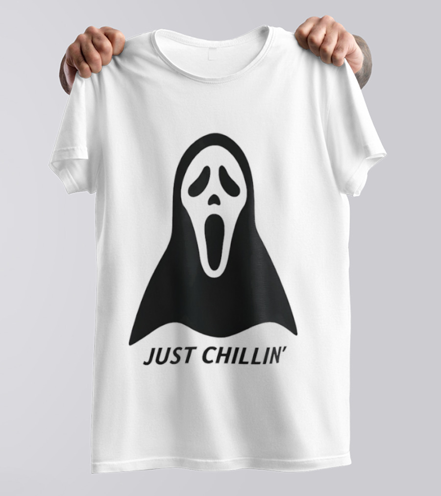 Ghostface Just Chillin Halloween Horror Mask T-Shirt