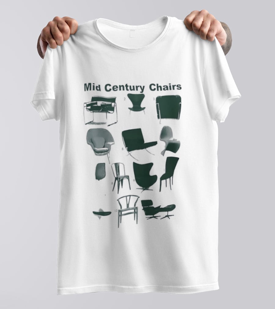 Mid Century Chairs Iconic Furniture Collection T-Shirt