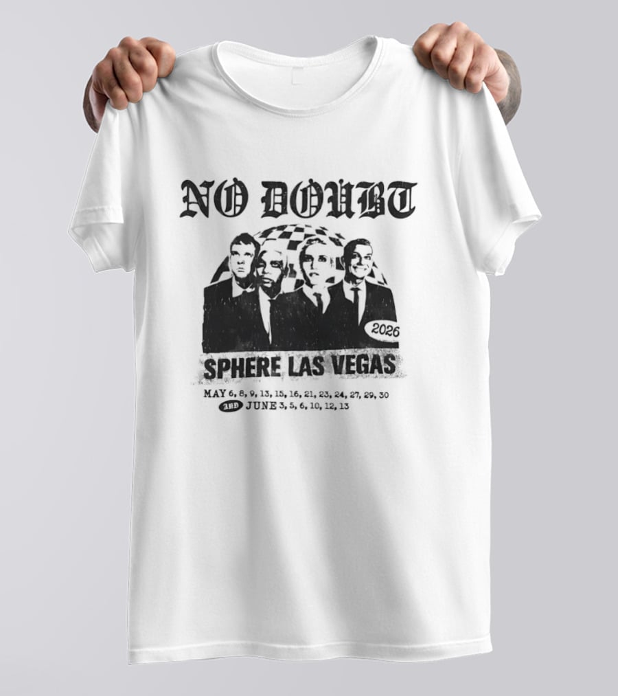 Gwen Stefani Tony Kanal Tom Dumont Adrian Young No Doubt Live Sphere Las Vegas 2026 T-Shirt