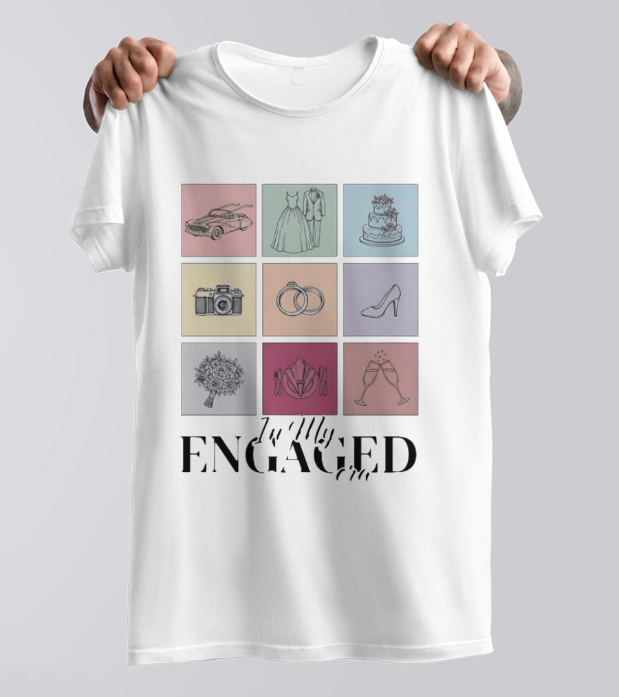 In My Engaged Era Wedding Bachelorette Bride Engagement Bridal Era T-Shirt