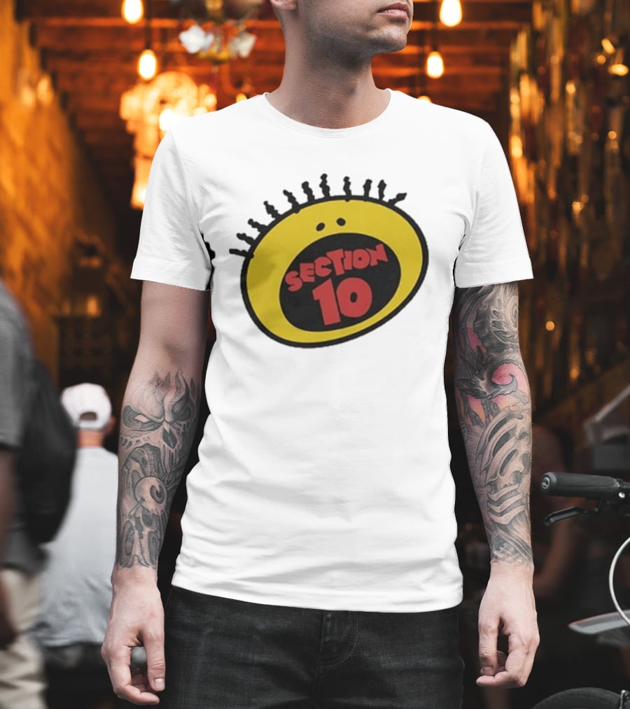 Section 10 Bold Yellow Oval Red T-Shirt