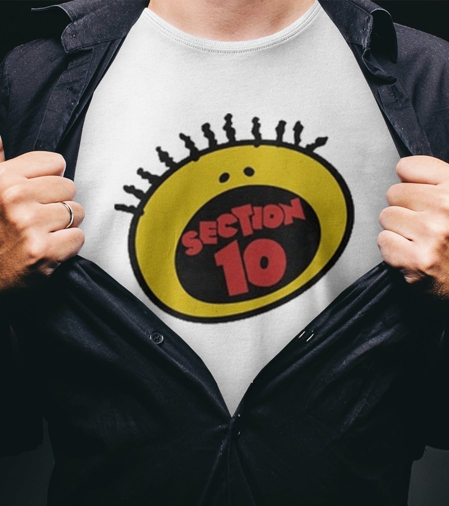 Section 10 Bold Yellow Oval Red T-Shirt