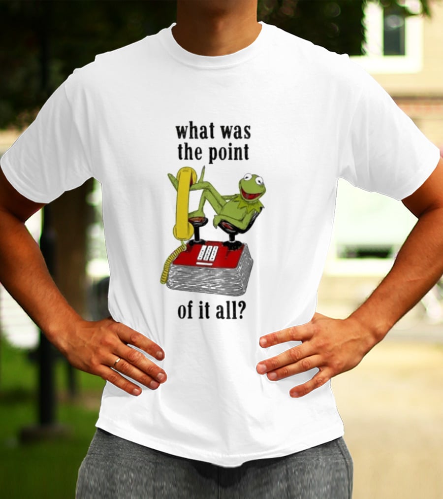 Kermit Frog What Was The Point Of It All Vintage Telephone Mockery T-Shirt