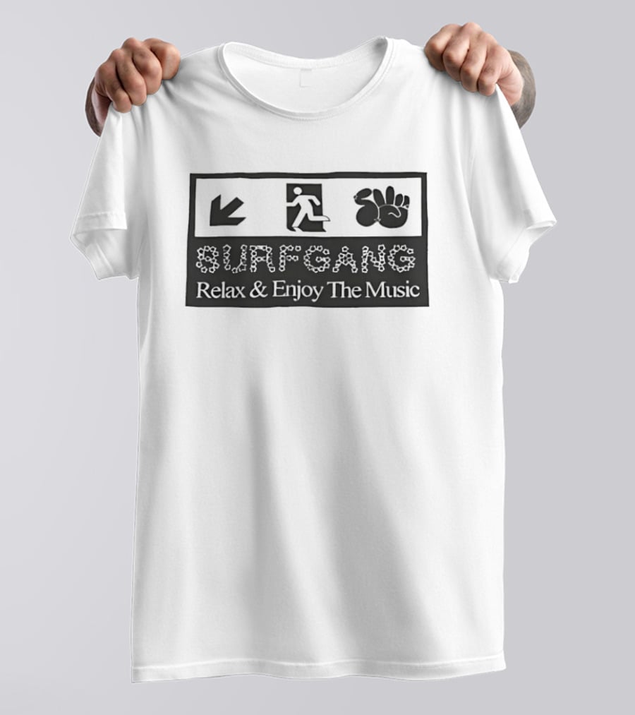 Surf Gang Relax And Enjoy The Music Icon Wave Peace Arrow T-Shirt