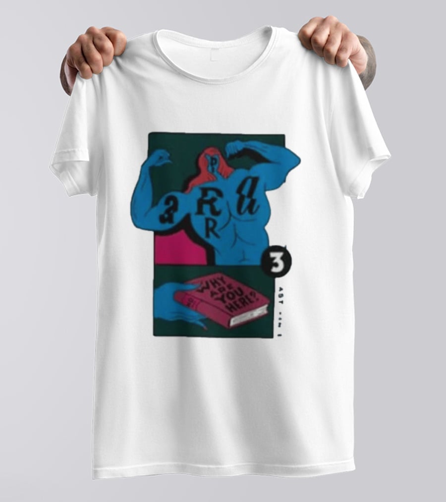 Why Are You Here Book Typography Muscle T-Shirt