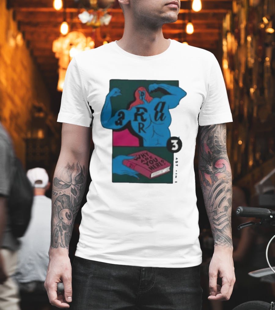 Why Are You Here Book Typography Muscle T-Shirt
