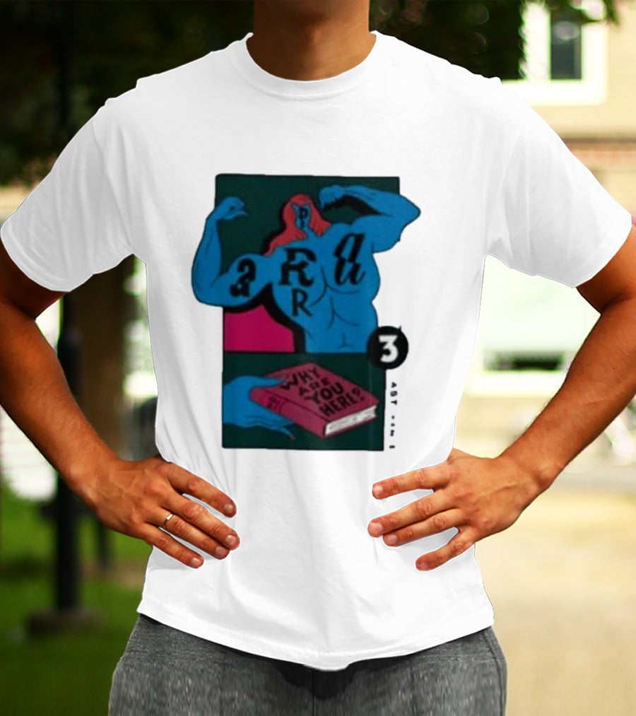 Why Are You Here Book Typography Muscle T-Shirt