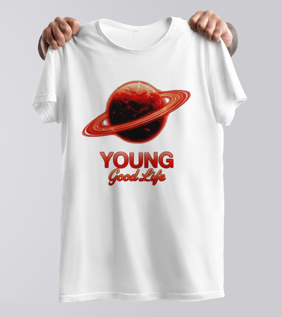 Young Good Life Red Planet Rings T-Shirt