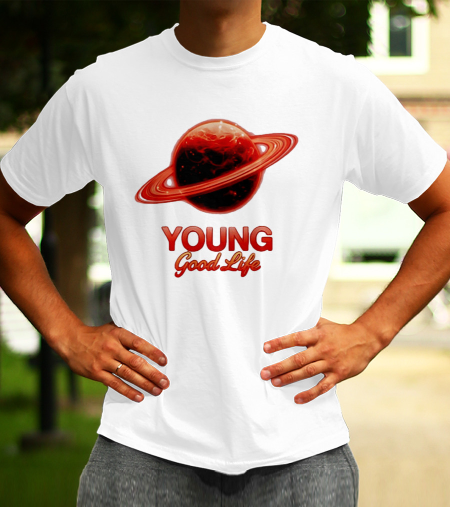 Young Good Life Red Planet Rings T-Shirt