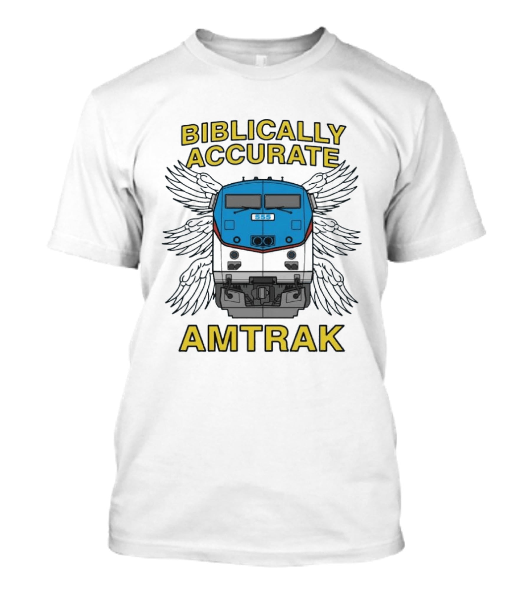Biblically Accurate Amtrak Winged Train T-Shirt