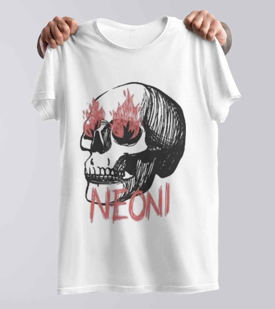 Fire Eyed Skull Neoni T-Shirt