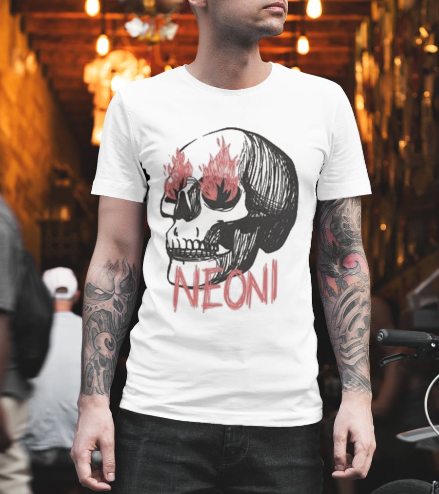 Fire Eyed Skull Neoni T-Shirt