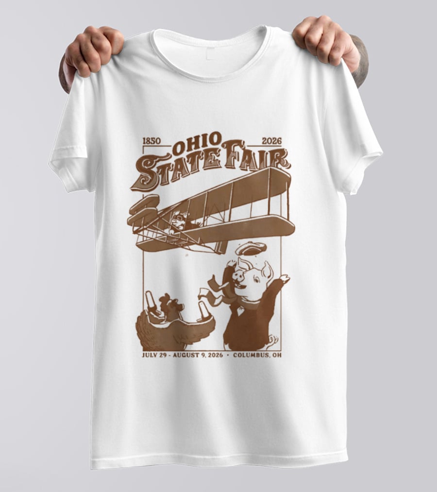 Ohio State Fair 1850 2026 July 29 August 9 Columbus Airplane And Animals T-Shirt