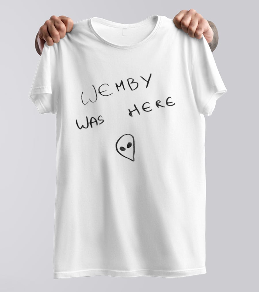Alien Wemby Was Here Victor Wembanyama San Antonio Spurs Basketball Meme T-Shirt