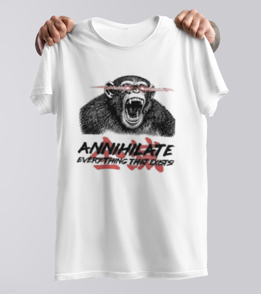 Annihilate Everything That Exists Angry Gorilla Red Eyes T-Shirt