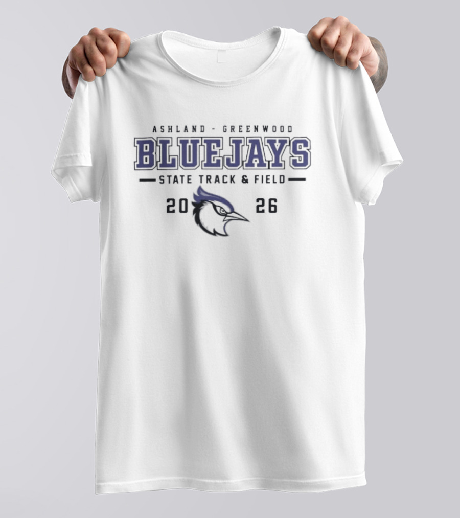Ashland Greenwood Bluejays 2026 State Track Field Blue Jay Head T-Shirt