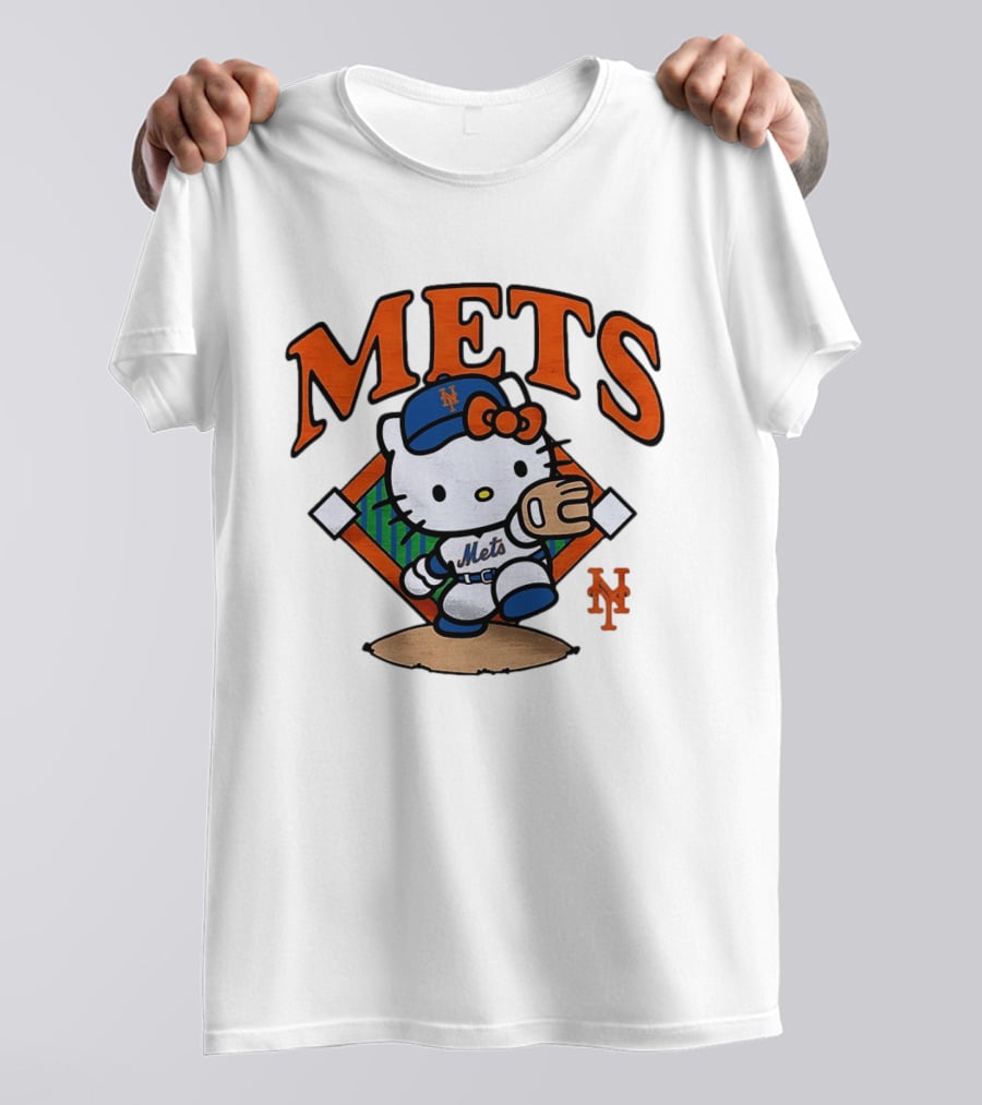 Hello Kitty New York Mets Baseball 2026 MLB Mets Player Outfit T-Shirt