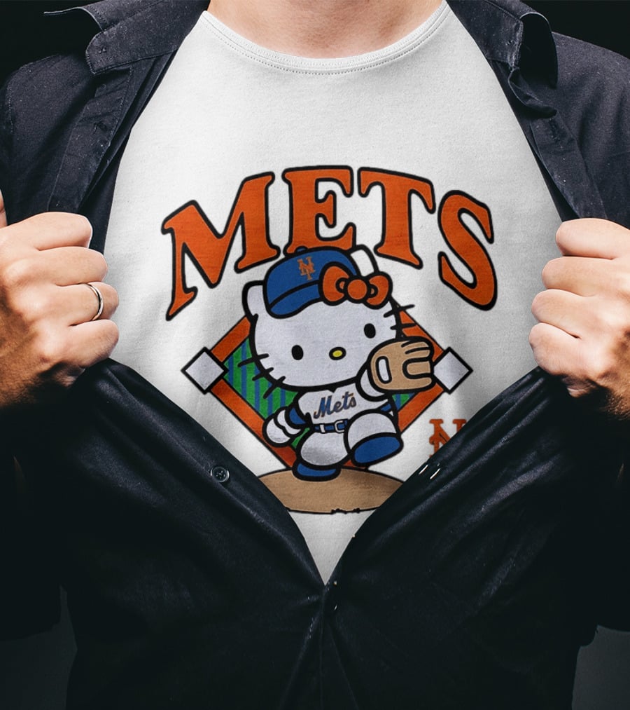 Hello Kitty New York Mets Baseball 2026 MLB Mets Player Outfit T-Shirt