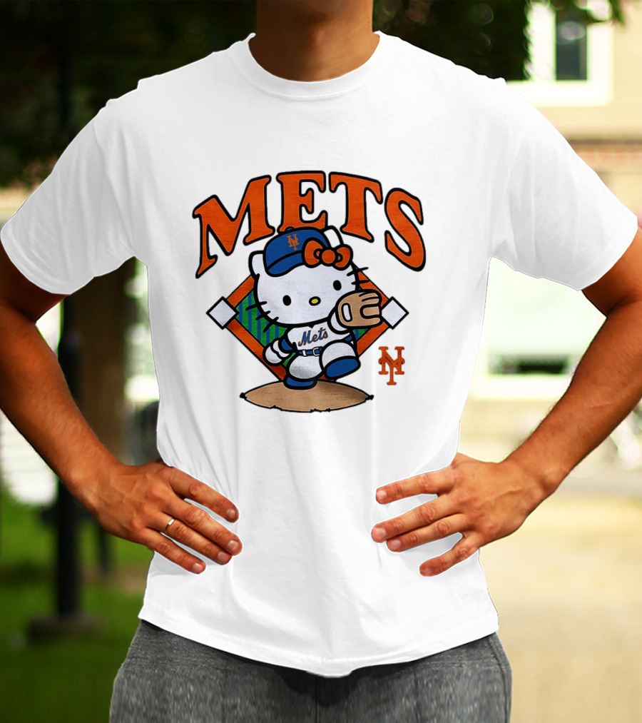 Hello Kitty New York Mets Baseball 2026 MLB Mets Player Outfit T-Shirt