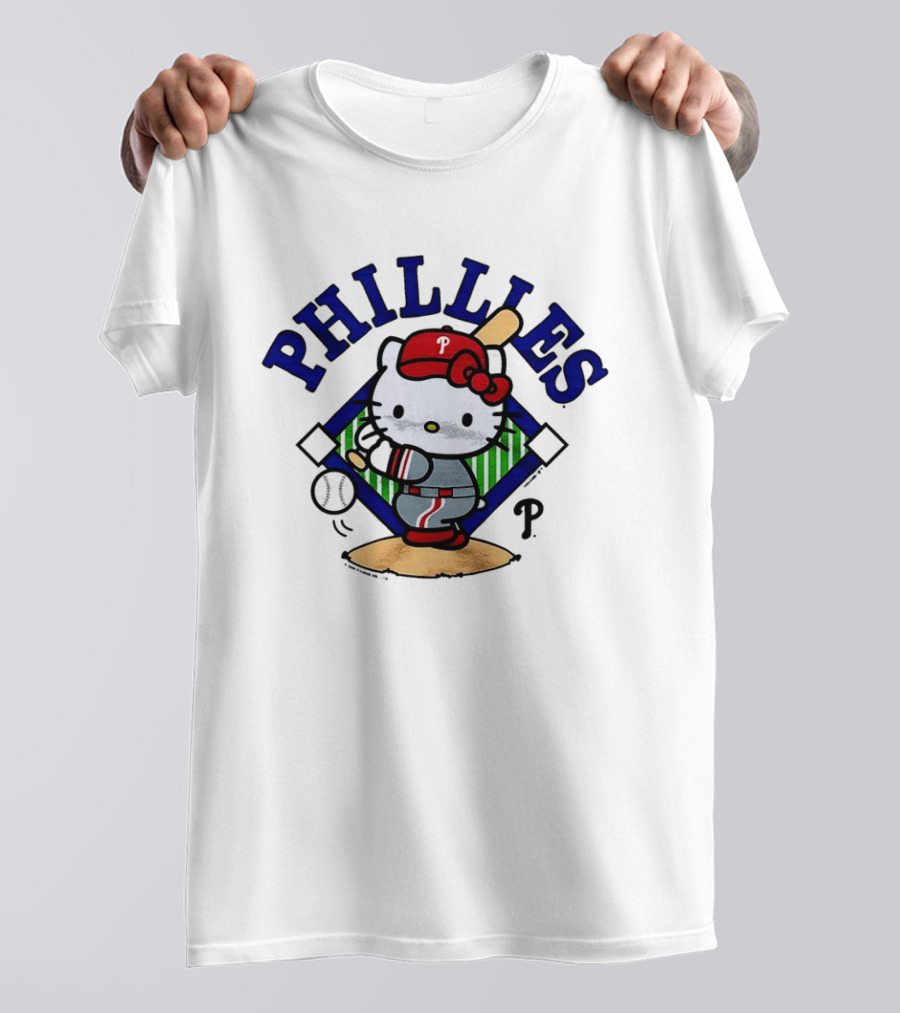 Hello Kitty Philadelphia Phillies 2026 MLB Baseball Swing T-Shirt