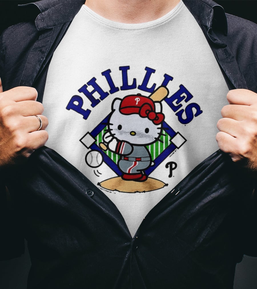 Hello Kitty Philadelphia Phillies 2026 MLB Baseball Swing T-Shirt