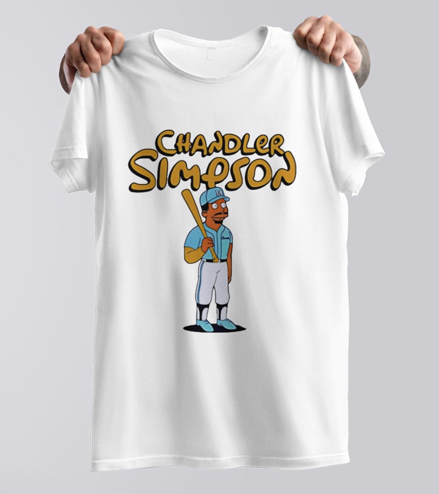 Chandler Simpson Baseball Bat Character In Blue Uniform T-Shirt