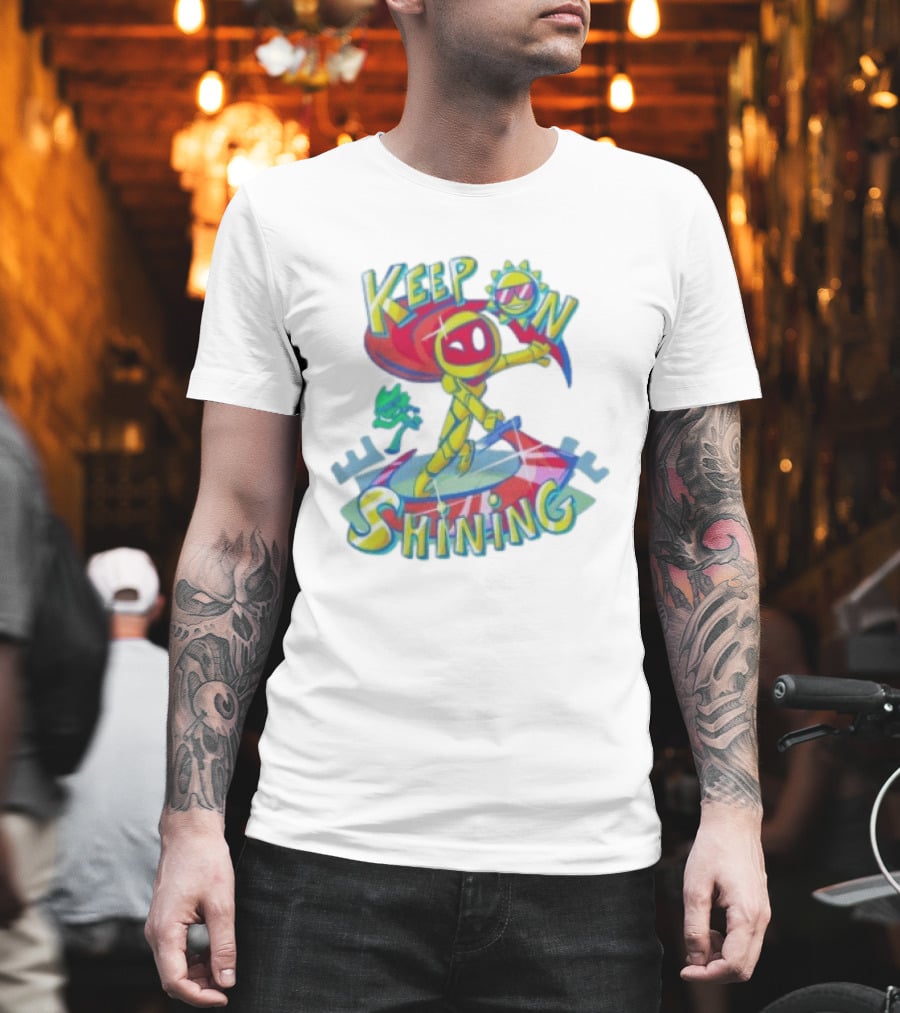Keep On Shining With Colorful Mascot And Sunglasses Sun T-Shirt