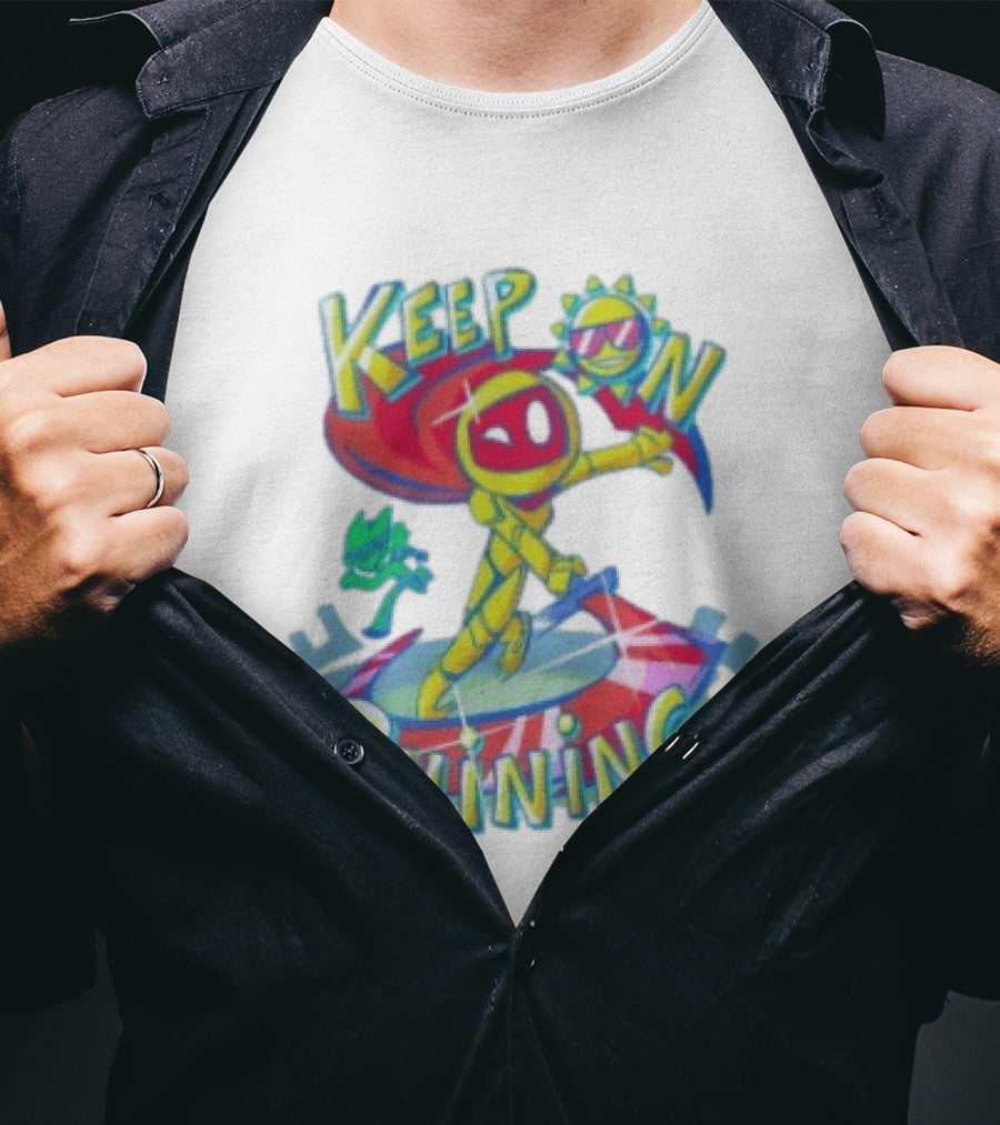 Keep On Shining With Colorful Mascot And Sunglasses Sun T-Shirt