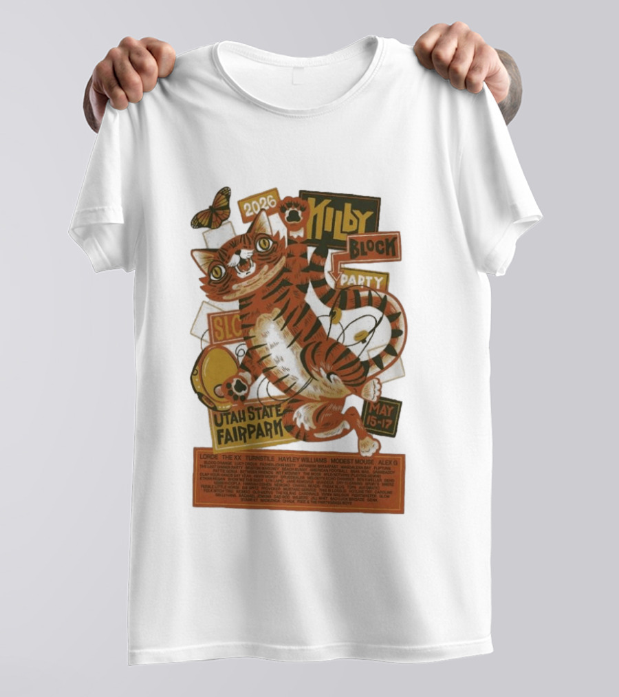 Kilby Block Party 2026 Utah State Fairpark May 15 17 Featuring Lorde Hayley Williams Modest Mouse And More T-Shirt