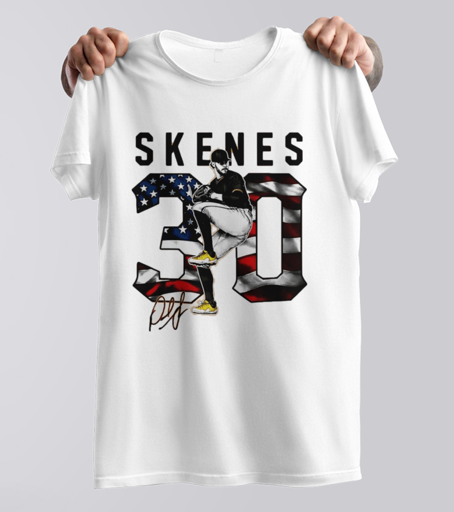 Paul Skenes 30 Stars And Stripes Baseball Pitcher T-Shirt