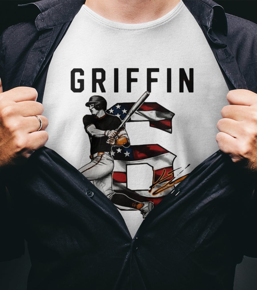 Griffin Baseball No 6 Stars And Stripes Patriotic T-Shirt