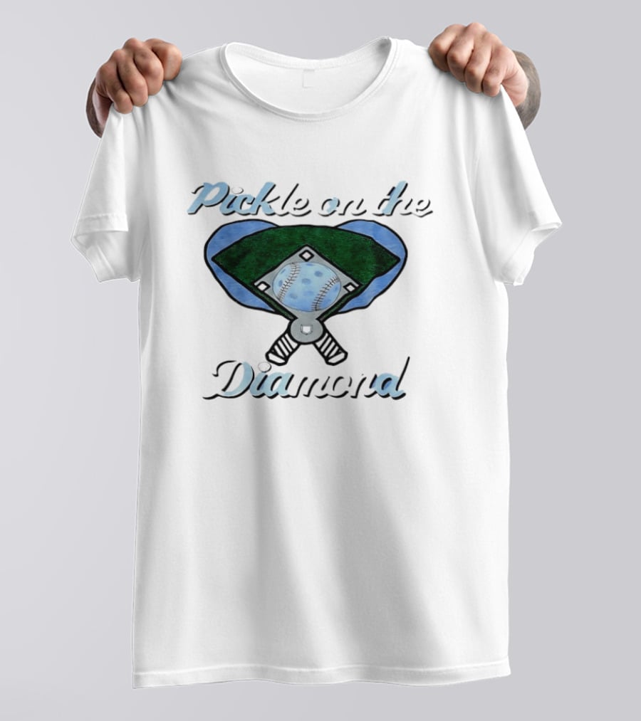 Pickle On The Diamond Baseball Field With Bats And Ball T-Shirt