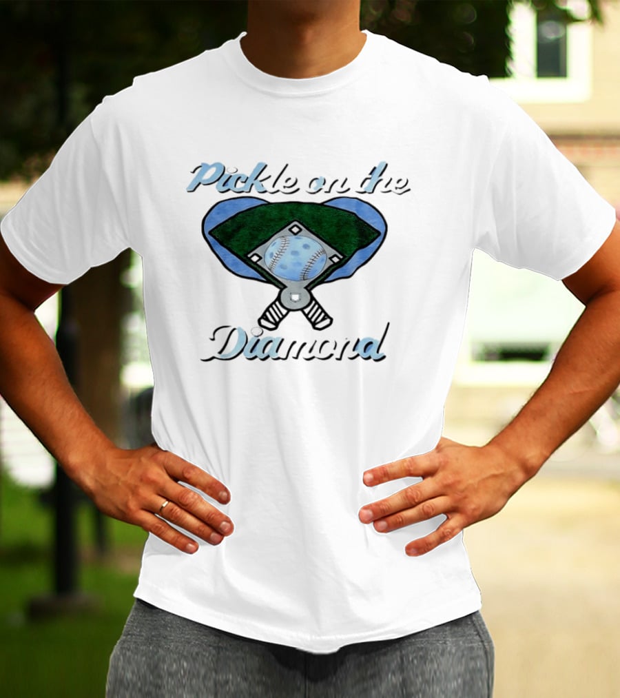 Pickle On The Diamond Baseball Field With Bats And Ball T-Shirt