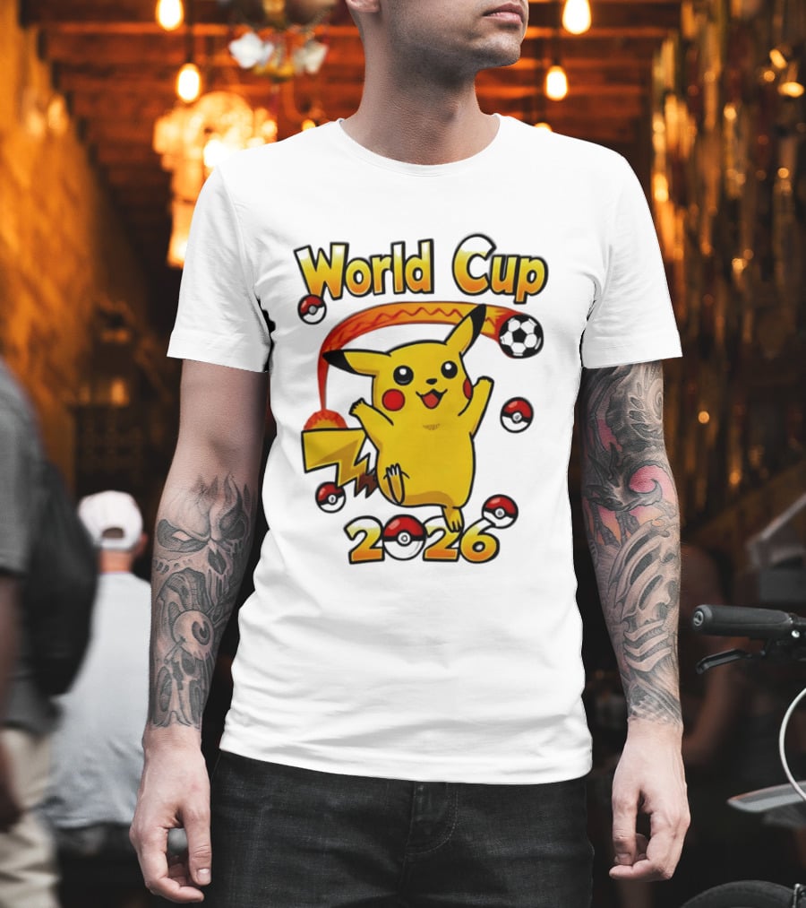 World Cup 2026 Pokémon Pikachu Soccer Poké Balls T-Shirt