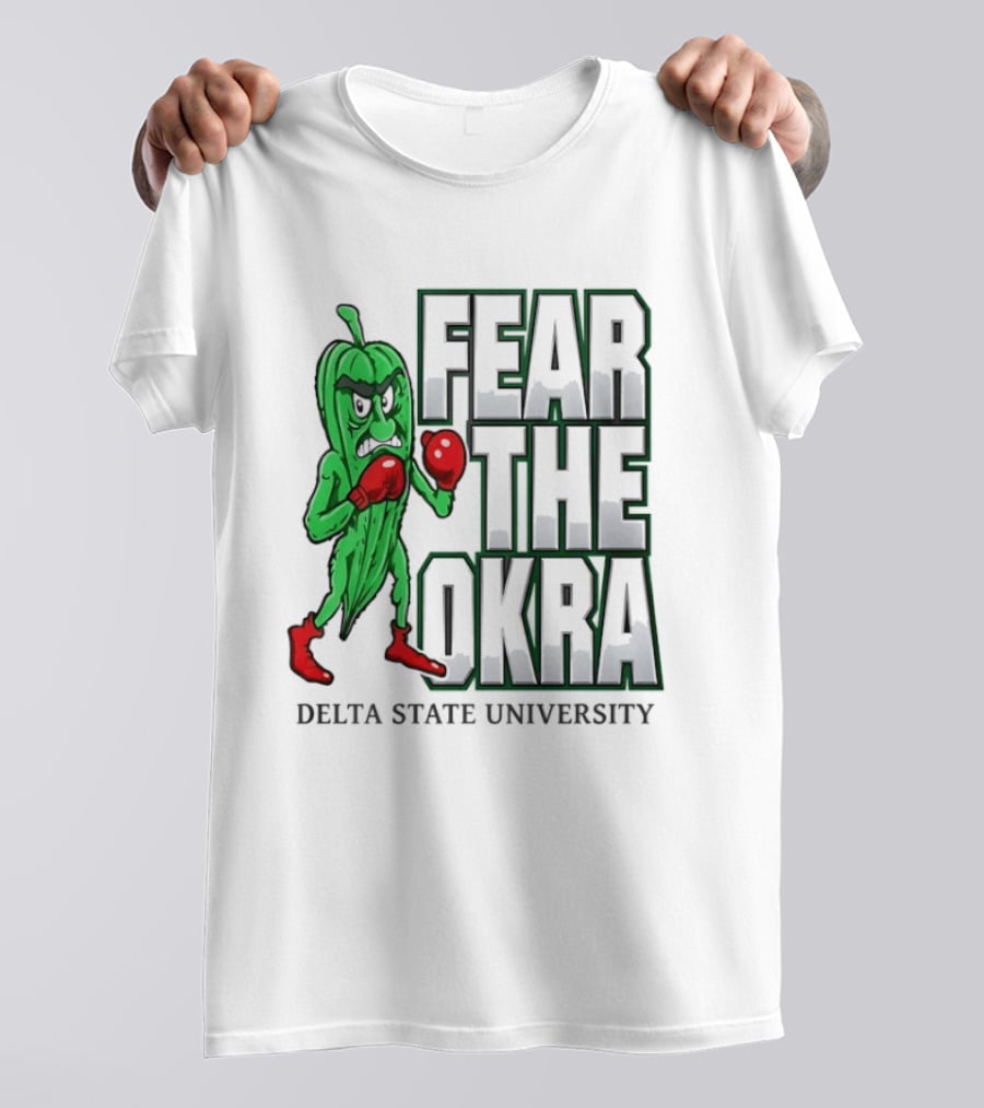 Fear The Okra Delta State University Boxing Okra T-Shirt