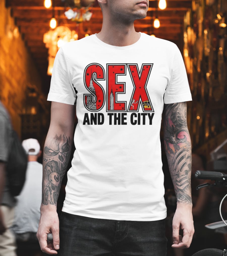 Sex And The City New York Skyline Taxi Skyscrapers Stars T-Shirt