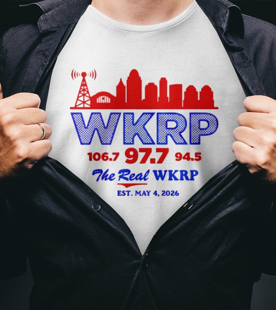 WKRP 106.7 97.7 94.5 The Real WKRP Est. May 4 2026 City Skyline T-Shirt