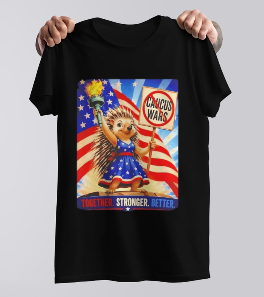 Hedgehog Liberty No Caucus Wars Together Stronger Better T-Shirt