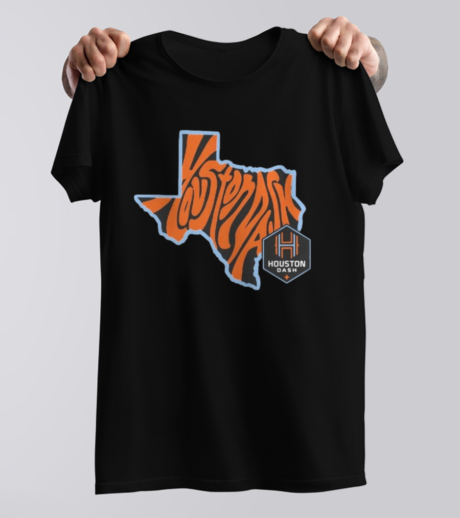 Houston Dash Groovy Texas State Map T-Shirt