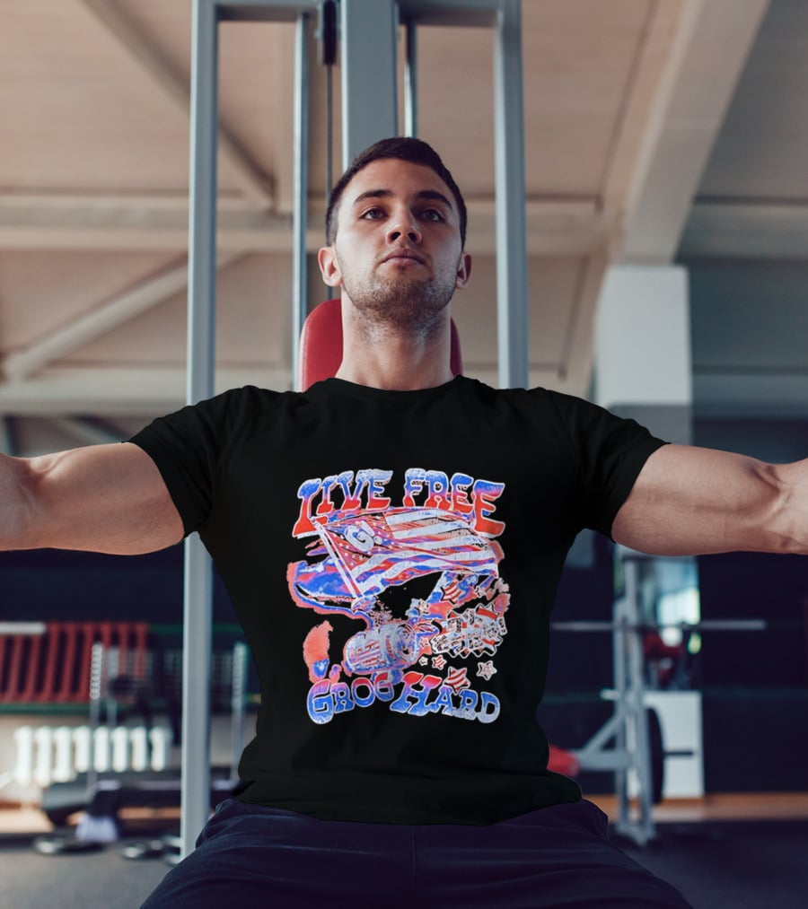 Live Free Grog Hard 2026 Grog Tour American Flag Crocodile And Beer Barrel T-Shirt