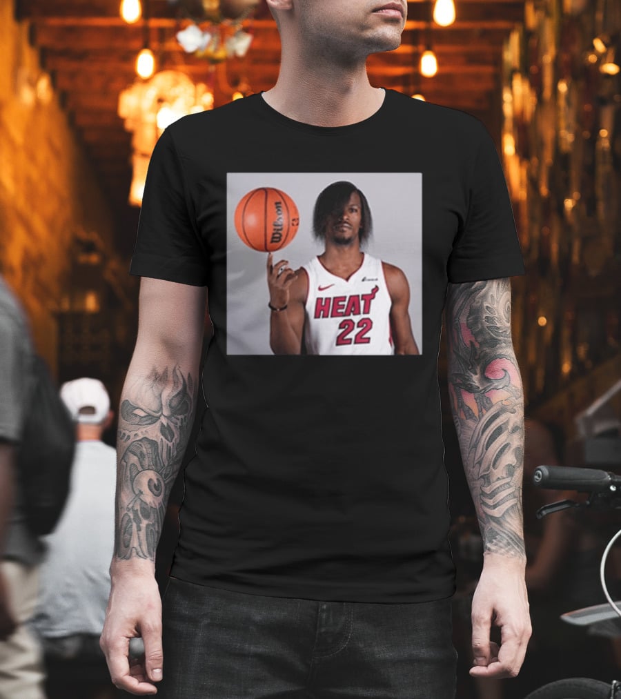 Jimmy Butler Miami Heat 22 Wilson Basketball Nike T-Shirt
