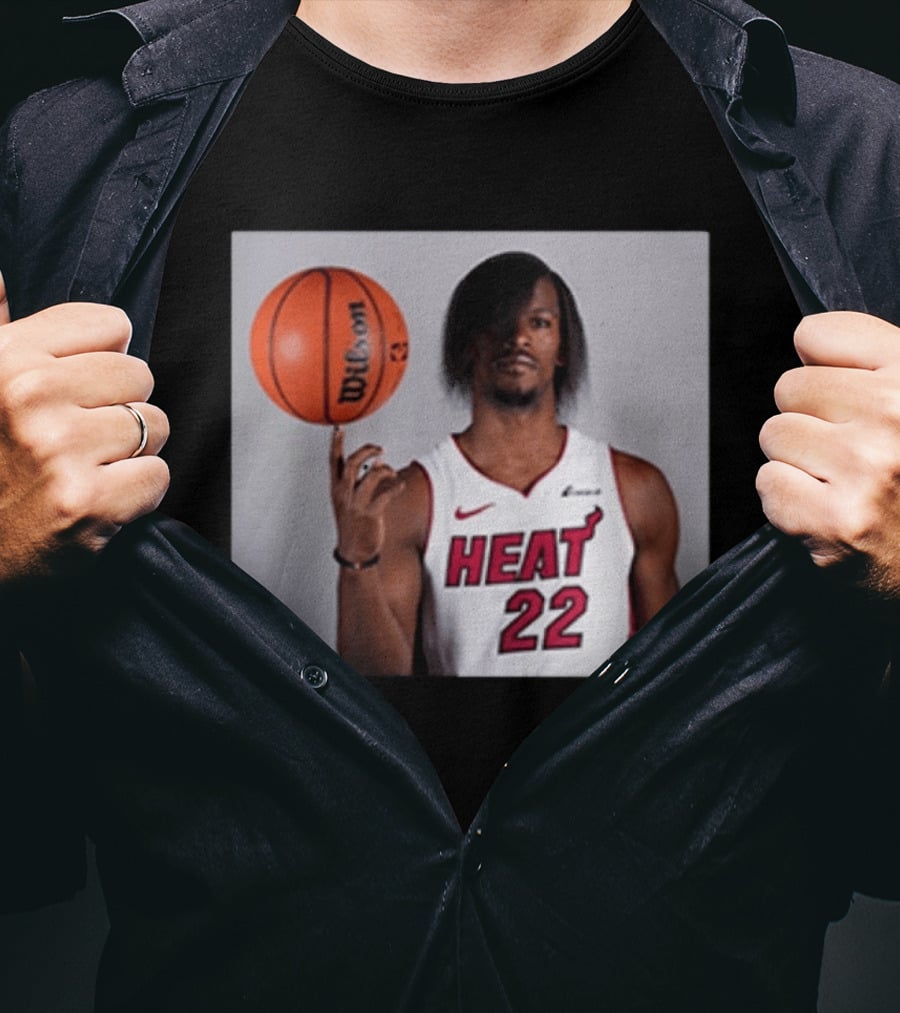 Jimmy Butler Miami Heat 22 Wilson Basketball Nike T-Shirt
