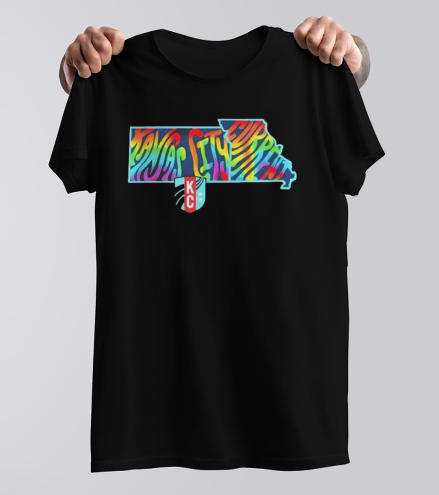 Kansas City Current Groovy Pride State KC Iconic Colorful Map T-Shirt