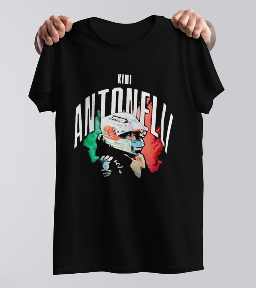 Kimi Antonelli AMG Petronas Formula One Team Racing Helmet Italian Flag T-Shirt