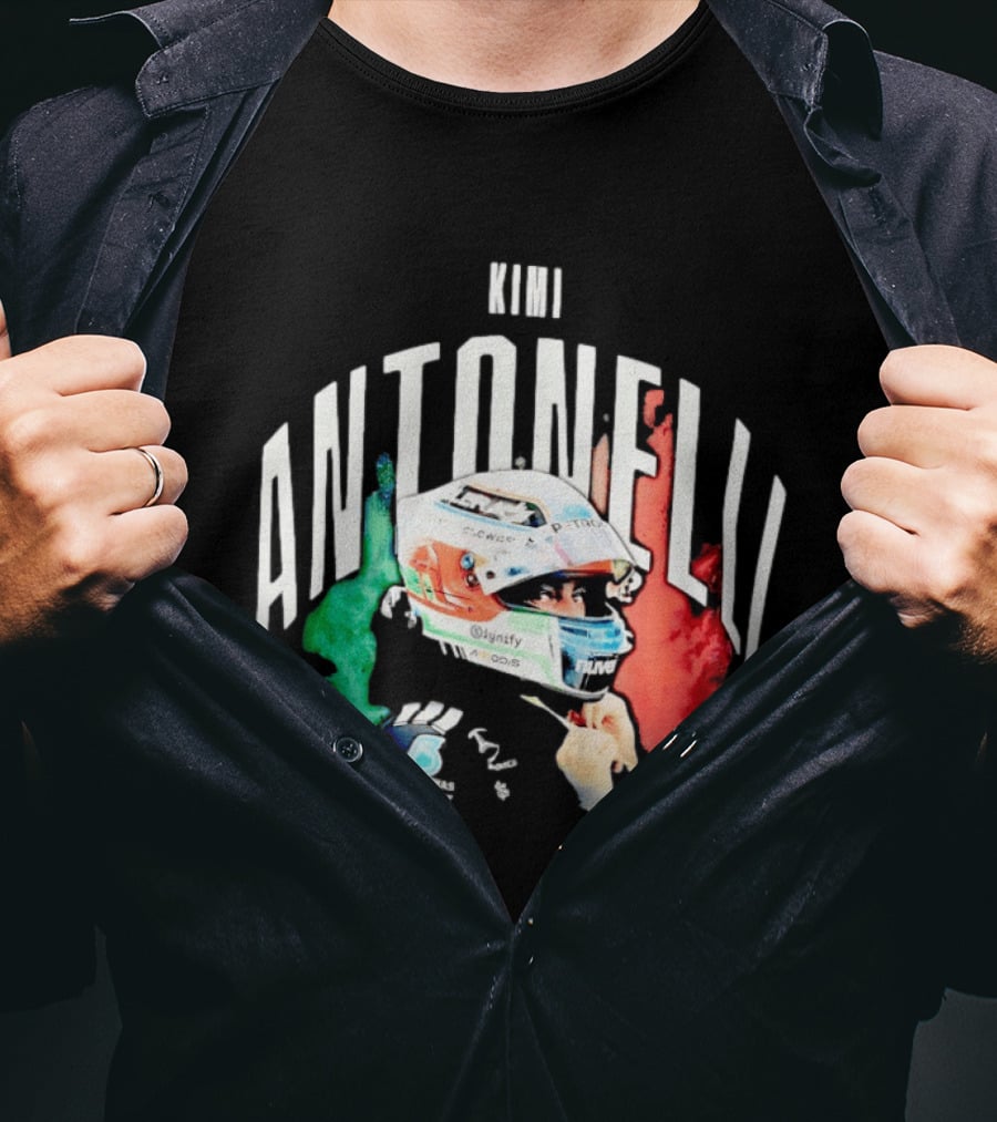 Kimi Antonelli AMG Petronas Formula One Team Racing Helmet Italian Flag T-Shirt