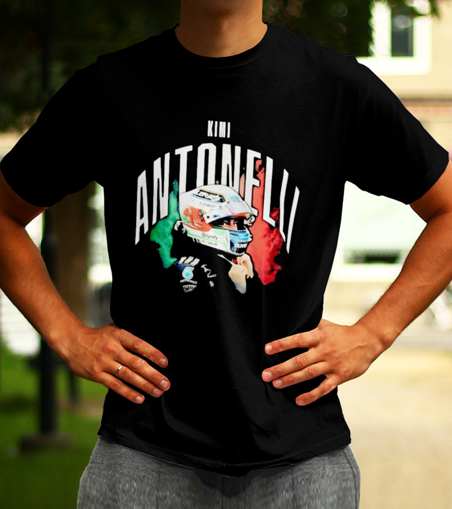 Kimi Antonelli AMG Petronas Formula One Team Racing Helmet Italian Flag T-Shirt