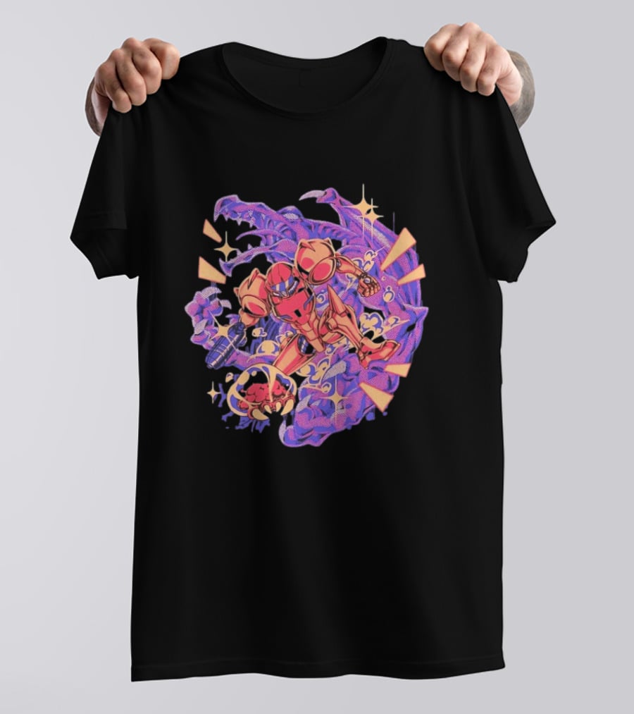 Metroid Samus Aran Versus Ridley Galactic Battle Hunter T-Shirt