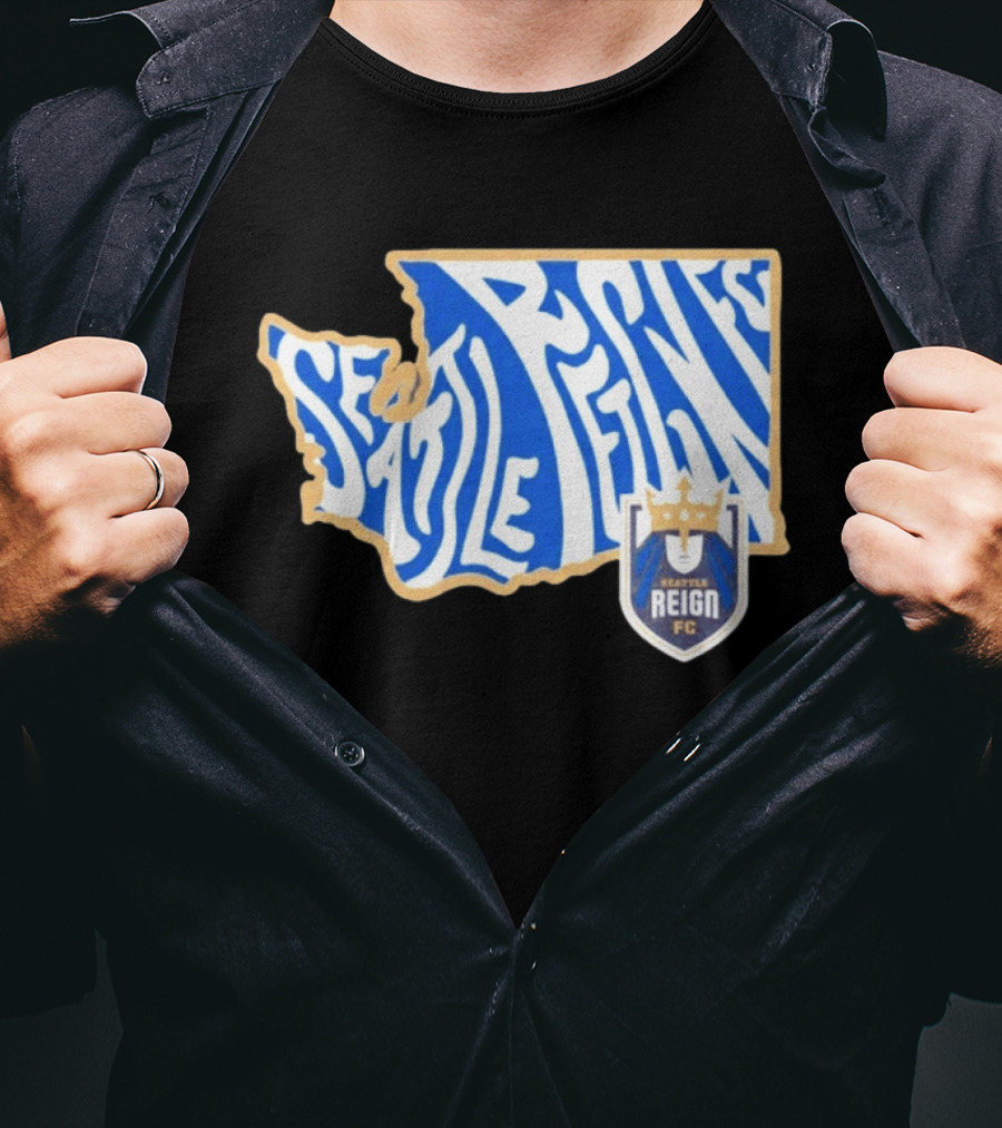 Seattle Reign FC Groovy Team State Seattle Reign FC Crest T-Shirt